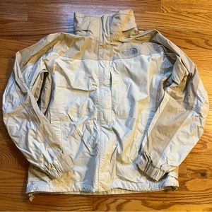 The North Face hyvent white and beige shell jacket size medium